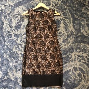 Cache Black/Nude Lace Dress